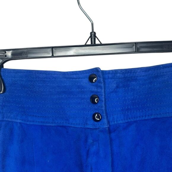 |VTG| 70’S Suede Blue Maxi Skirt w/ Side Buttons - Picture 6 of 9